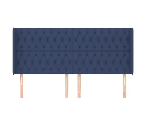 Voodipeats Servadega, Sinine, 183X16X118/128 cm Kangas