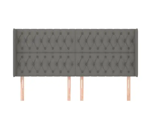 Galvgalis Ar Malām, 203X16X118/128 Cm, Tumši Pelēks Audums Vidaxl