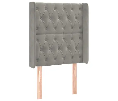 Galvgalis Ar Malām, Gaiši Pelēks Samts, 83X16X118/128 Cm Vidaxl