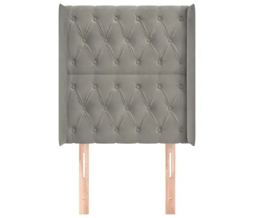 Galvgalis Ar Malām, Gaiši Pelēks Samts, 83X16X118/128 Cm Vidaxl