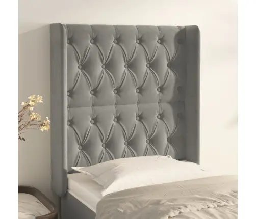 Galvgalis Ar Malām, Gaiši Pelēks Samts, 83X16X118/128 Cm Vidaxl