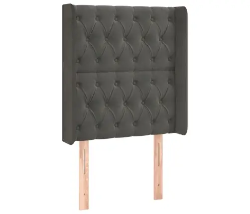 Galvgalis Ar Malām, Tumši Pelēks Samts, 83X16X118/128 Cm Vidaxl