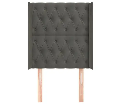 Galvgalis Ar Malām, Tumši Pelēks Samts, 83X16X118/128 Cm Vidaxl