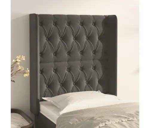 Galvgalis Ar Malām, Tumši Pelēks Samts, 83X16X118/128 Cm Vidaxl