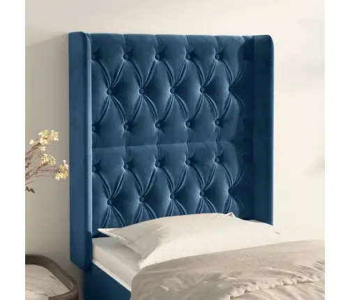 Voodipeats Servadega, Tumesinine, 83X16X118/128 cm Samet