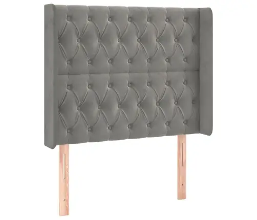 Galvgalis Ar Malām, Gaiši Pelēks Samts, 93X16X118/128 Cm Vidaxl