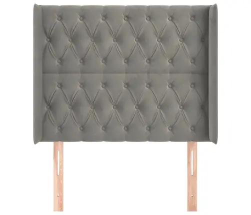 Galvgalis Ar Malām, Gaiši Pelēks Samts, 93X16X118/128 Cm Vidaxl