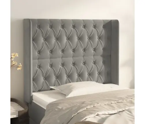 Galvgalis Ar Malām, Gaiši Pelēks Samts, 93X16X118/128 Cm Vidaxl