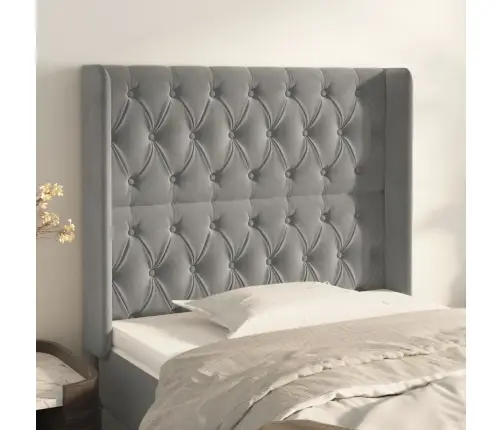 Voodipeats Servadega, Helehall, 103X16X118/128 cm Samet