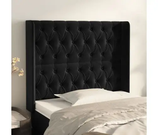 Galvūgalis Su Auselėmis, Juodos, 103X16X118/128cm Aksomas