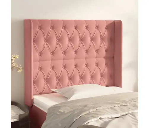 Galvgalis Ar Malām, Rozā Samts, 103X16X118/128 Cm Vidaxl