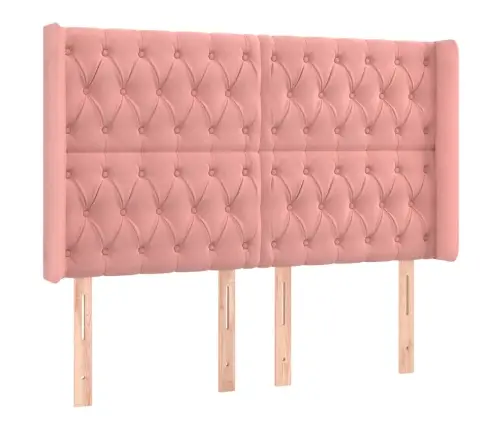 Galvgalis Ar Malām, Rozā Samts, 147X16X118/128 Cm Vidaxl Galvgalis Ar Malām, Rozā Samts, 147X16X118/128 Cm Vidaxl