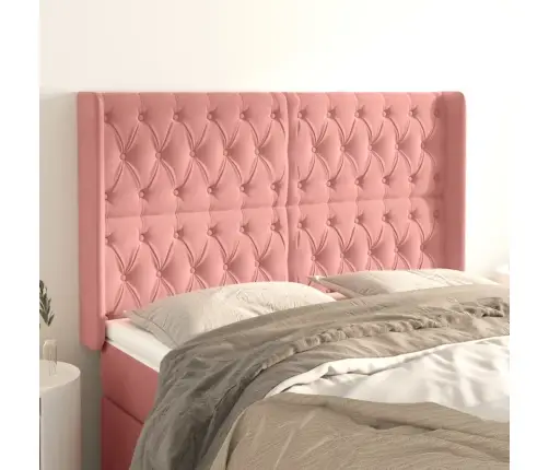 Galvgalis Ar Malām, Rozā Samts, 147X16X118/128 Cm Vidaxl Galvgalis Ar Malām, Rozā Samts, 147X16X118/128 Cm Vidaxl