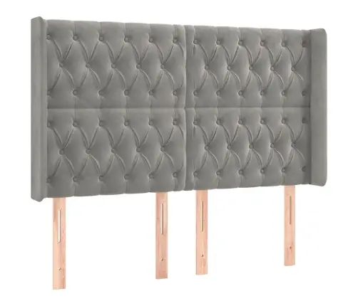 Galvgalis Ar Malām, Gaiši Pelēks Samts, 163X16X118/128 Cm Vidaxl