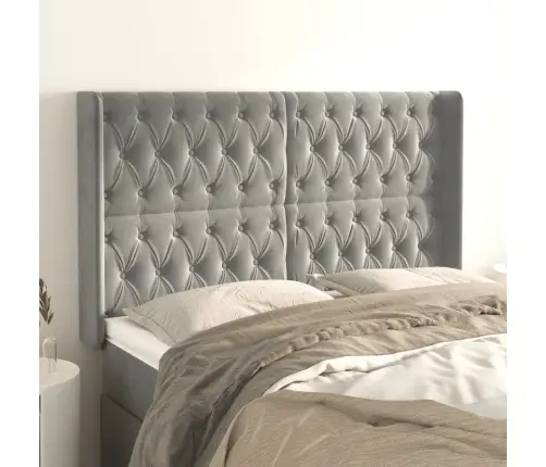 Galvgalis Ar Malām, Gaiši Pelēks Samts, 163X16X118/128 Cm Vidaxl