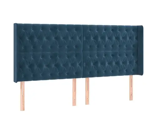 Galvgalis Ar Malām, Tumši Zils Samts, 183X16X118/128 Cm Vidaxl