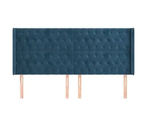Galvgalis Ar Malām, Tumši Zils Samts, 183X16X118/128 Cm Vidaxl