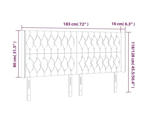 Galvgalis Ar Malām, Tumši Zils Samts, 183X16X118/128 Cm Vidaxl