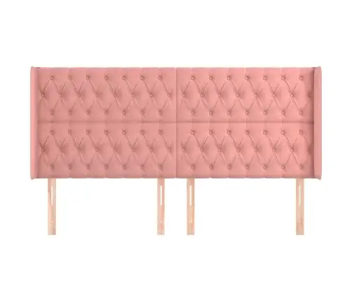 Voodipeats Servadega, Roosa, 183X16X118/128 cm Samet