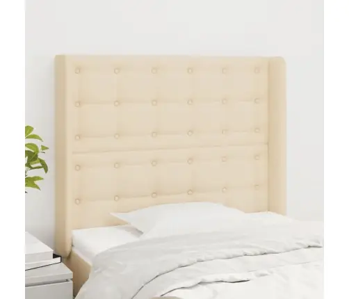 Galvgalis Ar Malām, 83X16X118/128 Cm, Krēmkrāsas Audums Vidaxl