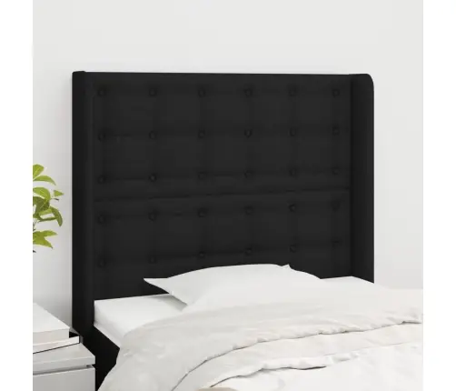 Galvgalis Ar Malām, 93X16X118/128 Cm, Melns Audums Vidaxl