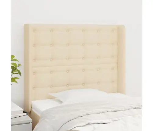 Galvgalis Ar Malām, 93X16X118/128 Cm, Krēmkrāsas Audums Vidaxl