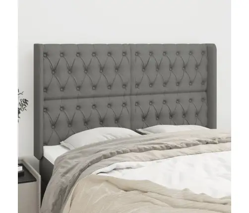 Galvgalis Ar Malām, 147X16X118/128 Cm, Tumši Pelēks Audums Vidaxl