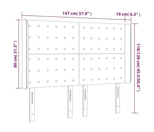 Voodipeats Servadega, Sinine, 147X16X118/128 cm Kangas