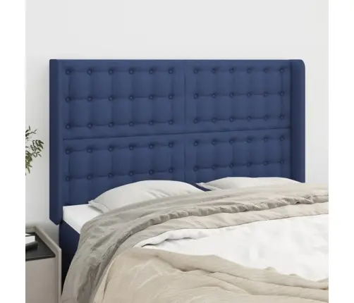 Voodipeats Servadega, Sinine, 147X16X118/128 cm Kangas