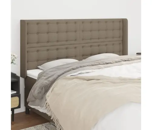 Galvgalis Ar Malām, 163X16X118/128 Cm, Pelēkbrūns Audums Vidaxl