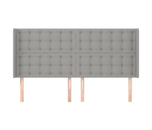 Galvgalis Ar Malām, 183X16X118/128 Cm, Gaiši Pelēks Audums Vidaxl