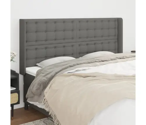 Galvgalis Ar Malām, 183X16X118/128 Cm, Tumši Pelēks Audums Vidaxl