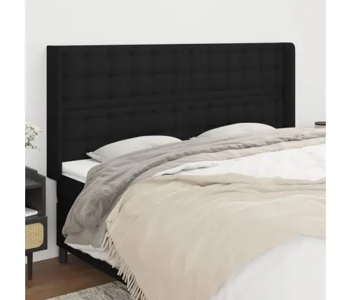 Galvgalis Ar Malām, 183X16X118/128 Cm, Melns Audums Vidaxl