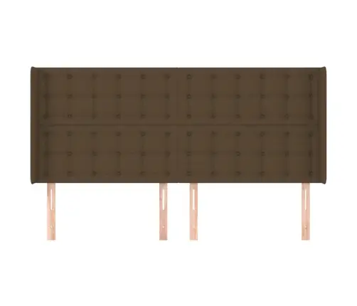 Galvgalis Ar Malām, 183X16X118/128 Cm, Tumši Brūns Audums Vidaxl