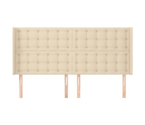 Galvgalis Ar Malām, 183X16X118/128 Cm, Krēmkrāsas Audums Vidaxl