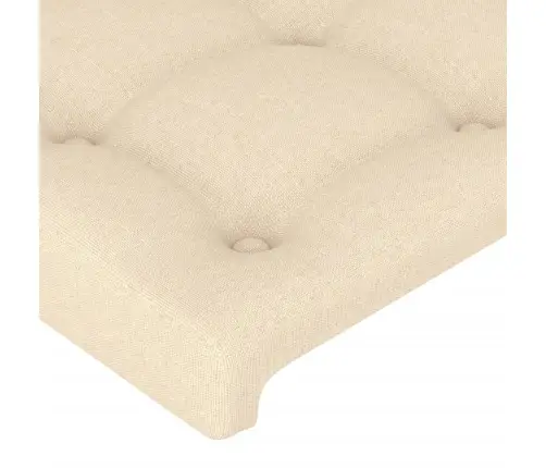 Galvgalis Ar Malām, 183X16X118/128 Cm, Krēmkrāsas Audums Vidaxl