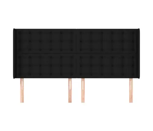 Galvgalis Ar Malām, 203X16X118/128 Cm, Melns Audums Vidaxl Galvgalis Ar Malām, 203X16X118/128 Cm, Melns Audums Vidaxl