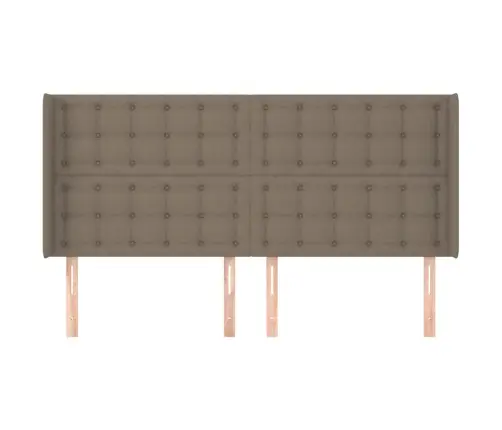 Galvgalis Ar Malām, 203X16X118/128 Cm, Pelēkbrūns Audums Vidaxl