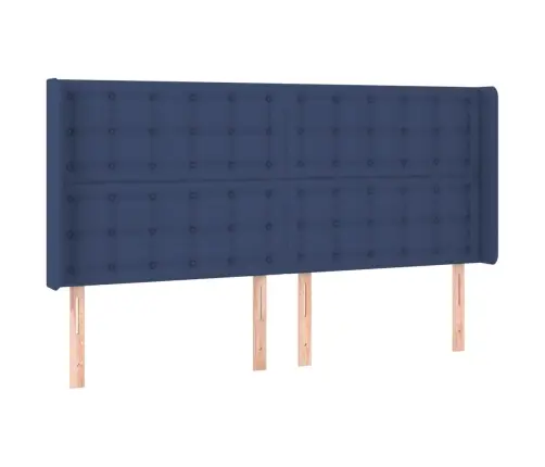 Galvgalis Ar Malām, 203X16X118/128 Cm, Zils Audums Vidaxl