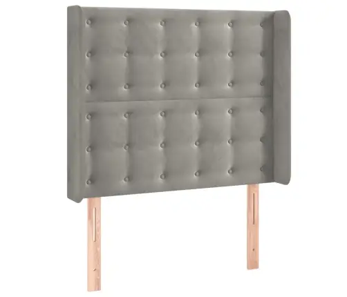 Galvūgalis Su Auselėmis,Šviesiai Pilkos,83X16X118/128cmAksomas