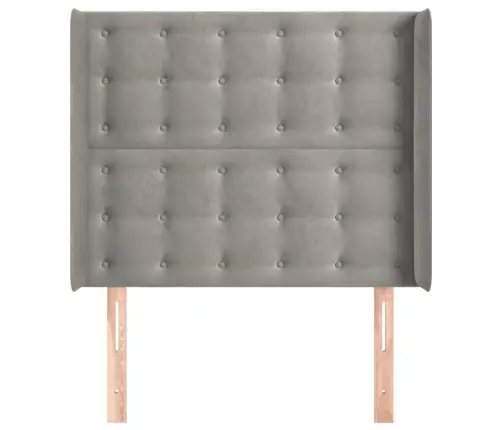 Galvūgalis Su Auselėmis,Šviesiai Pilkos,83X16X118/128cmAksomas