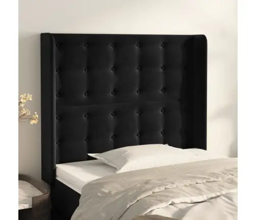 Galvgalis Ar Malām, Melns Samts, 83X16X118/128 Cm Vidaxl