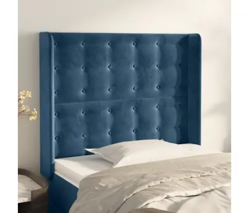 Galvūgalis Su Auselėmis,Tamsiai Mėlynos,83X16X118/128cmAksomas Galvūgalis Su Auselėmis,Tamsiai Mėlynos,83X16X118/128cmAksomas