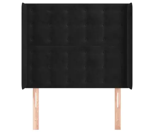 Galvgalis Ar Malām, Melns Samts, 93X16X118/128 Cm Vidaxl