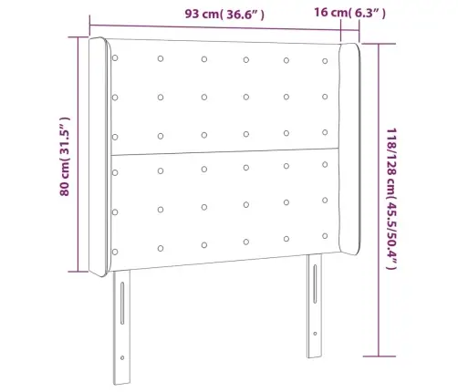Galvgalis Ar Malām, Tumši Zils Samts, 93X16X118/128 Cm Vidaxl