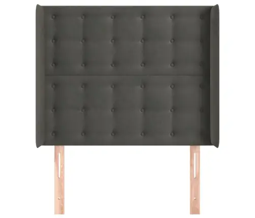 Galvgalis Ar Malām, Tumši Pelēks Samts, 103X16X118/128 Cm Vidaxl Galvgalis Ar Malām, Tumši Pelēks Samts, 103X16X118/128 Cm Vidaxl