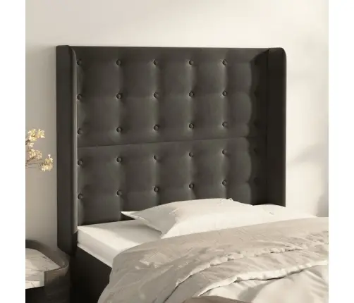 Galvgalis Ar Malām, Tumši Pelēks Samts, 103X16X118/128 Cm Vidaxl Galvgalis Ar Malām, Tumši Pelēks Samts, 103X16X118/128 Cm Vidaxl