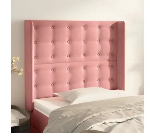 Galvgalis Ar Malām, Rozā Samts, 103X16X118/128 Cm Vidaxl