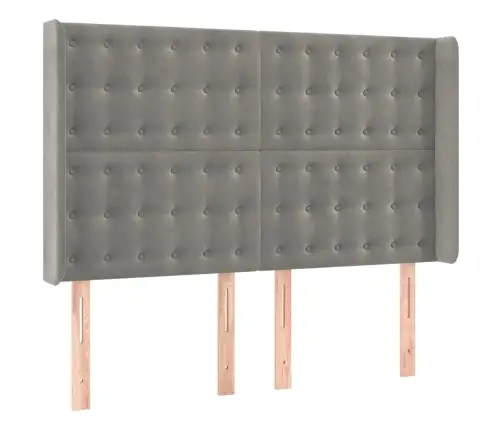 Galvgalis Ar Malām, Gaiši Pelēks Samts, 147X16X118/128 Cm Vidaxl