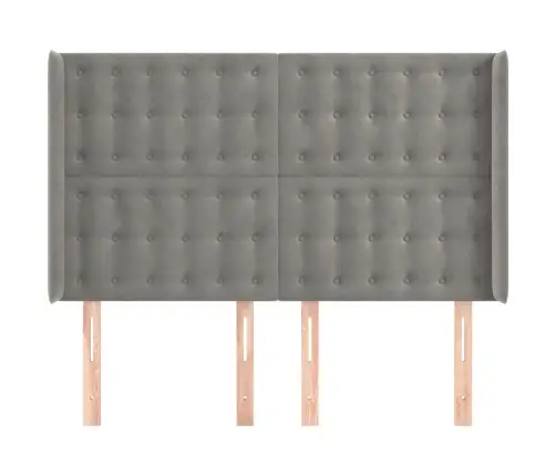 Galvgalis Ar Malām, Gaiši Pelēks Samts, 147X16X118/128 Cm Vidaxl